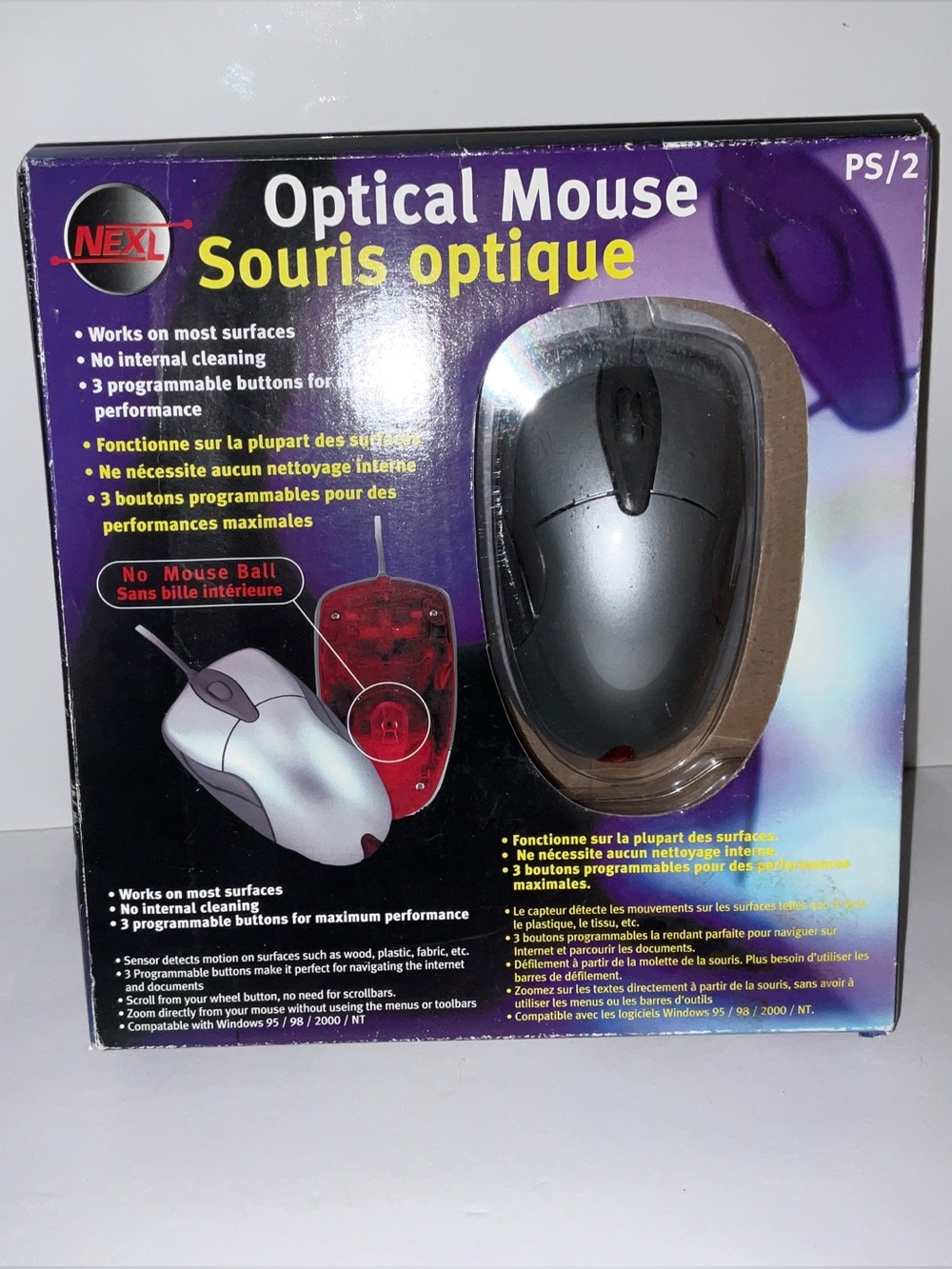 NIB Nexl PS/2 Optical Computer Mouse